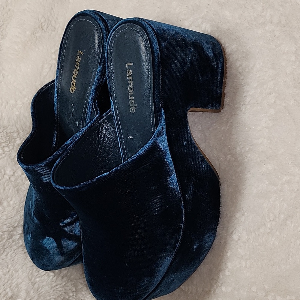 Larroudé Miso Platform Clog in Deepsea Velvet Size 6 - Picture 11 of 16